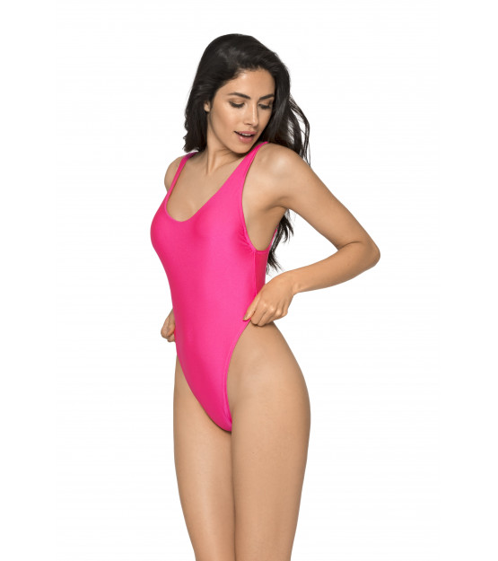 Jednoczęściowy strój kąpielowy neonowo-różowy stringi RELLECIGA Baywatch