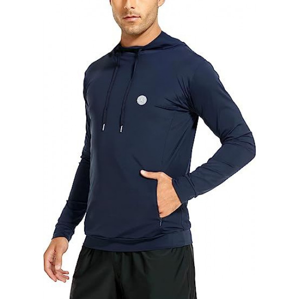 Ciemnoniebieska męska bluza z efektem chłodzenia i ochroną UPF50 RELLECIGA