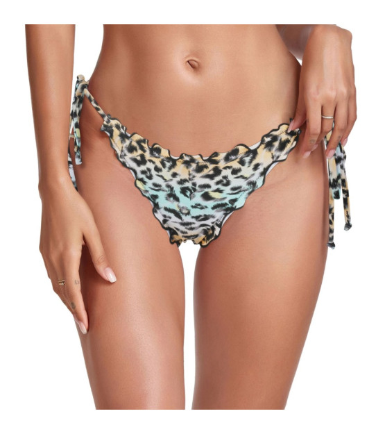 Dół od stroju kąpielowego brazyliany z falbanką RELLECIGA Pastel Leopard